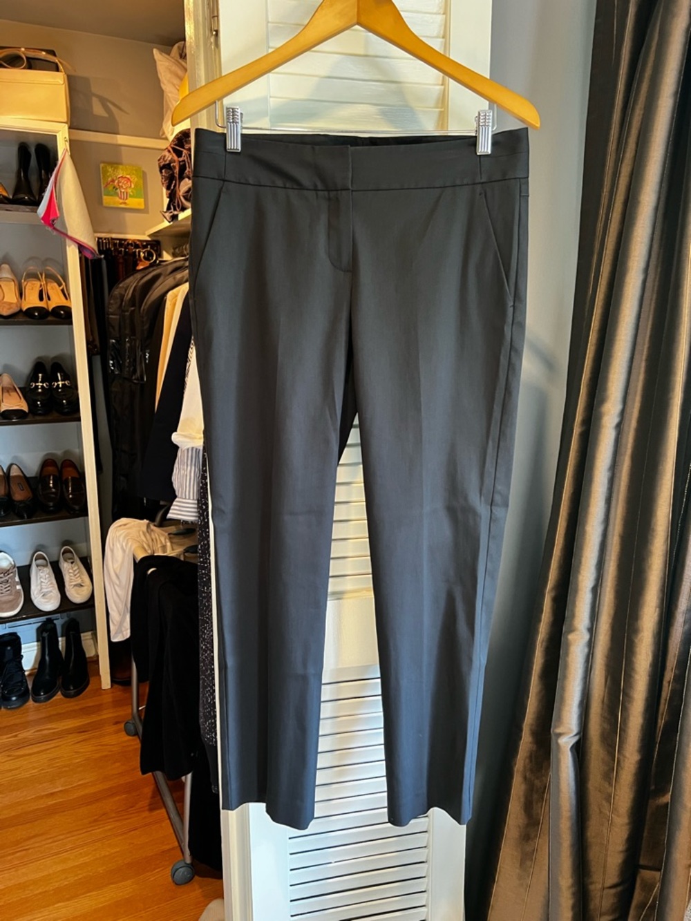 Theory Black Severine Cotton Sateen Pants
